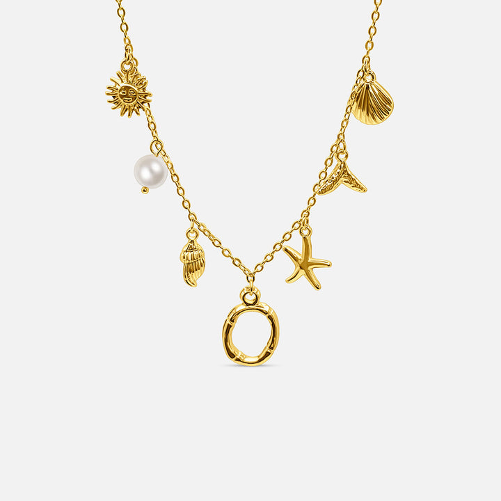 Gold Letter Ocean Collar
