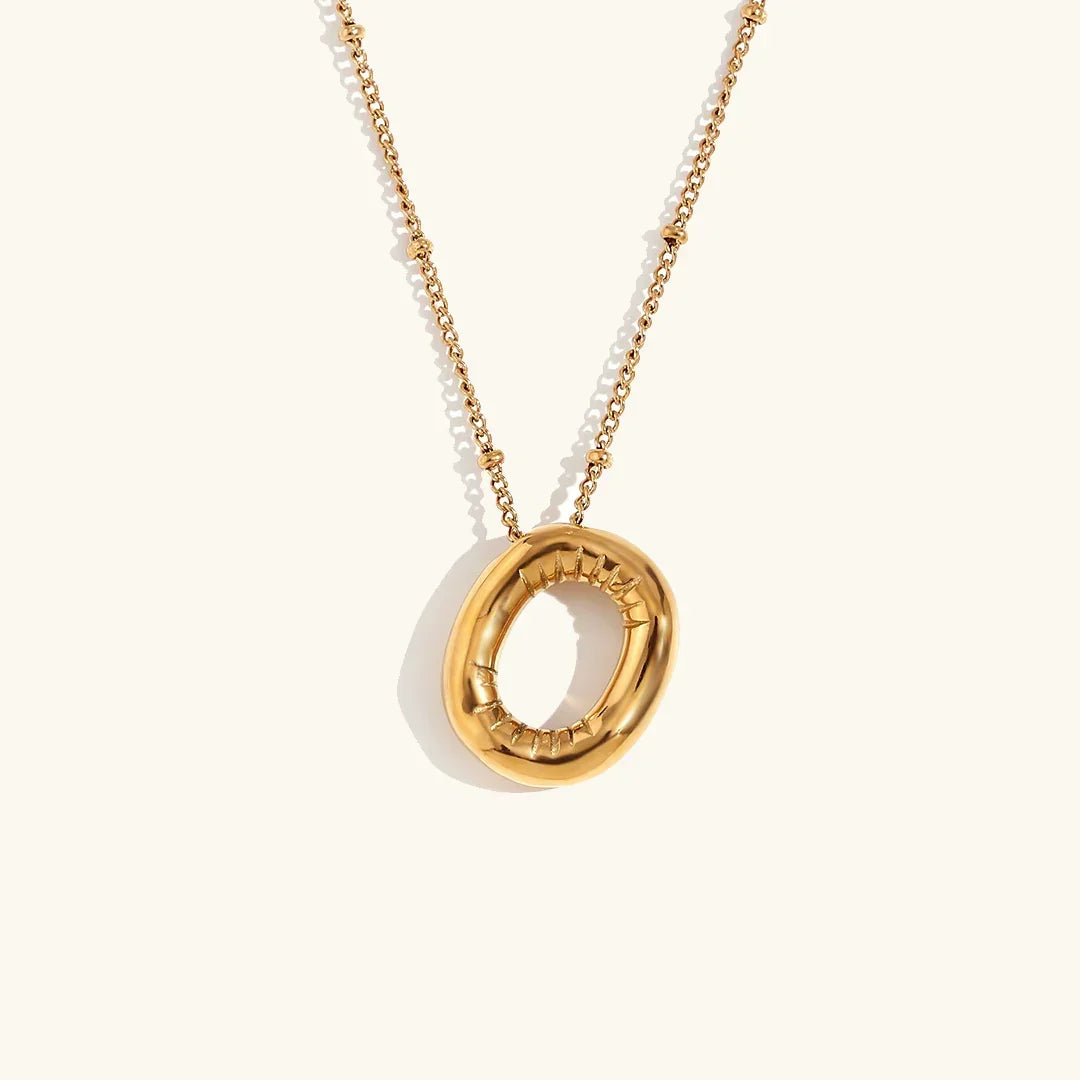 Balloon Initial Gold Necklace