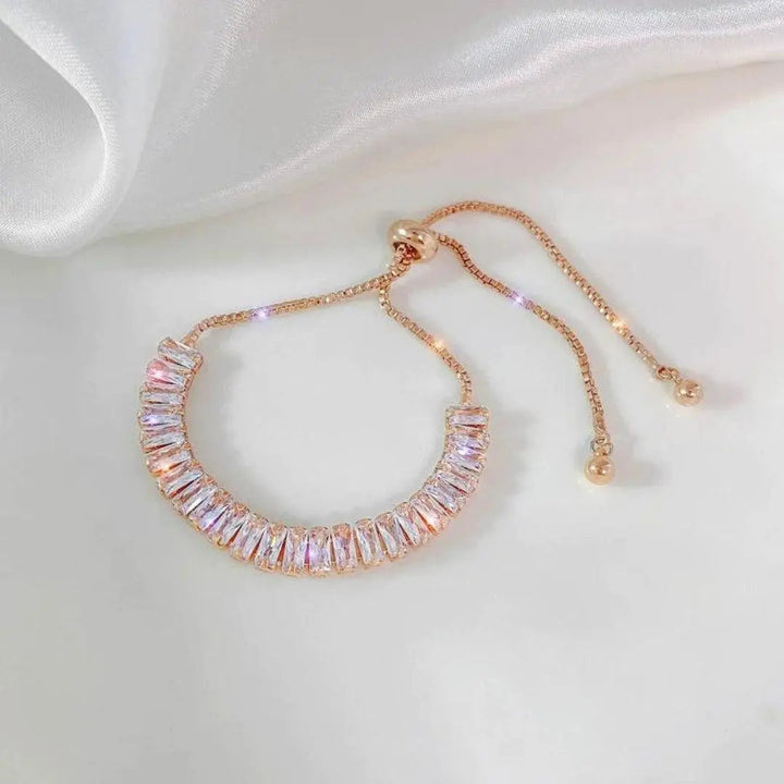 Adjustable Gold and Silver Cubic Zirconia Bracelet