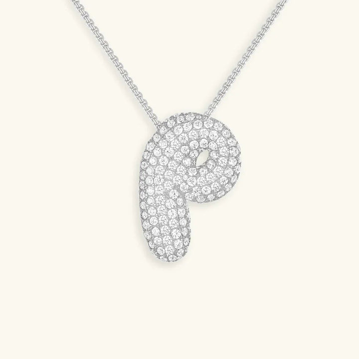 Initial Bubble Diamond Necklace