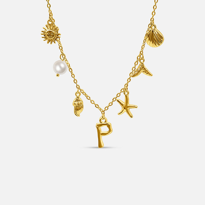 Gold Letter Ocean Collar