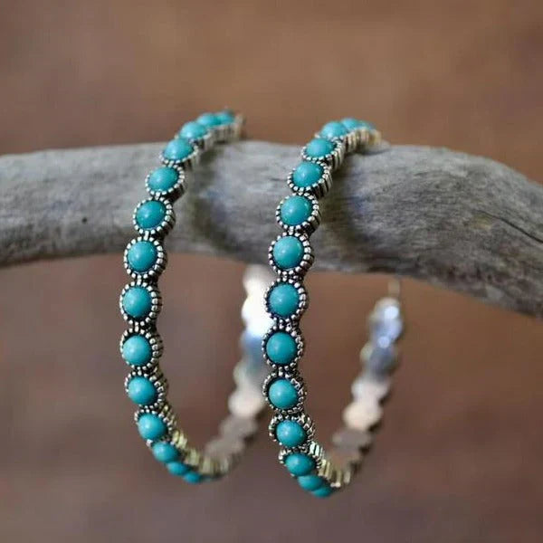 Turquoise Circular Earrings