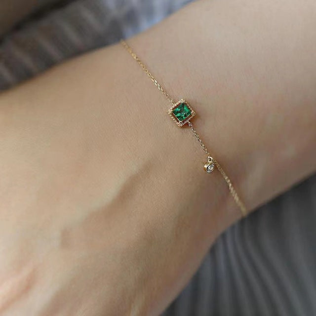 Green Crystal Gold Bracelet