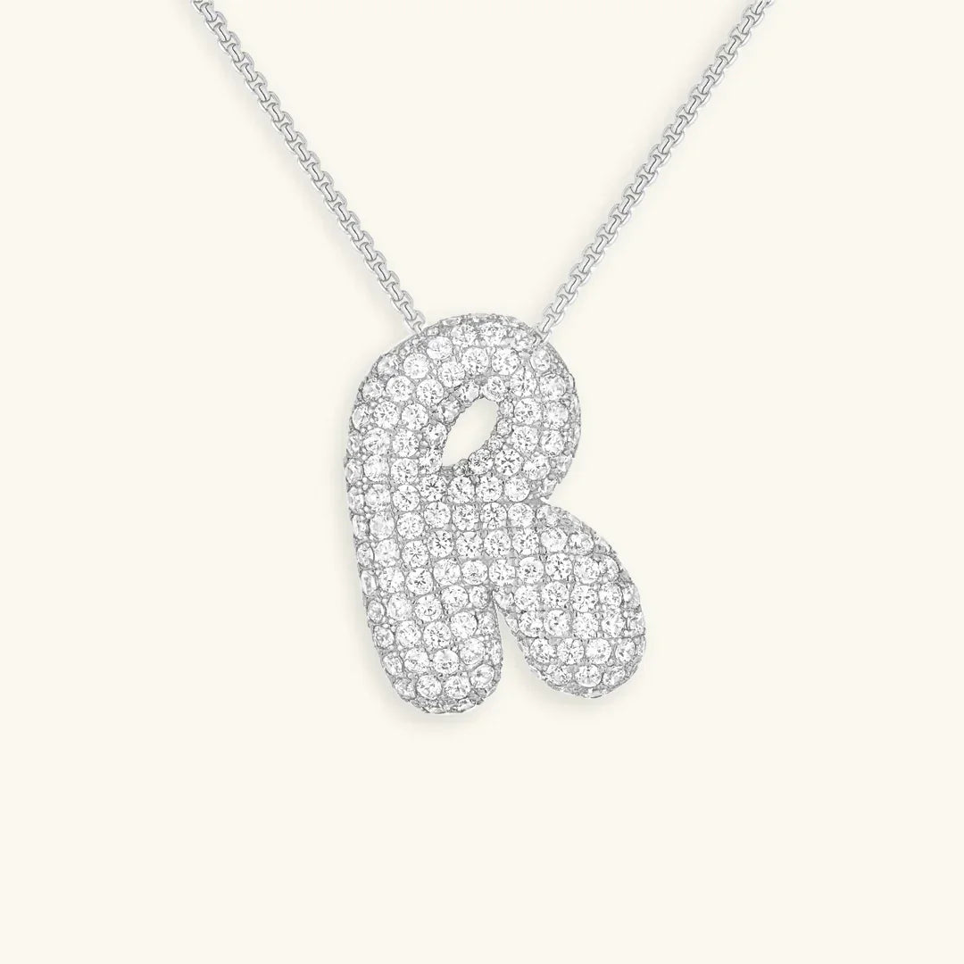 Initial Bubble Diamond Necklace