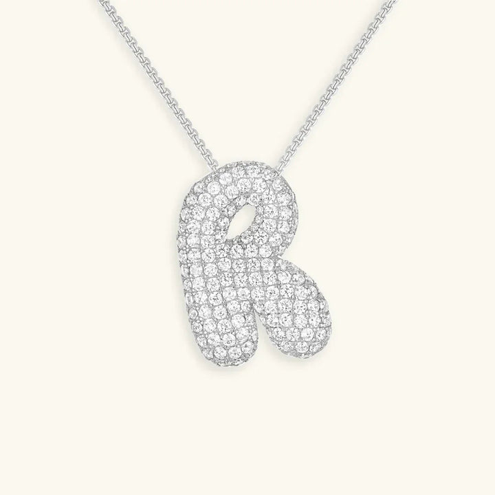 Initial Bubble Diamond Necklace