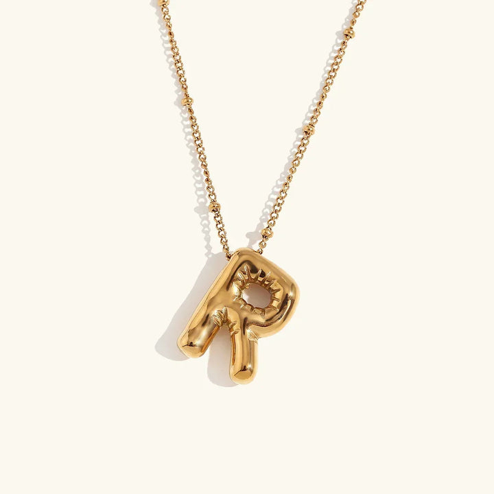 Balloon Initial Gold Necklace