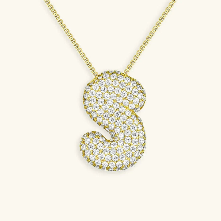 Initial Bubble Diamond Necklace