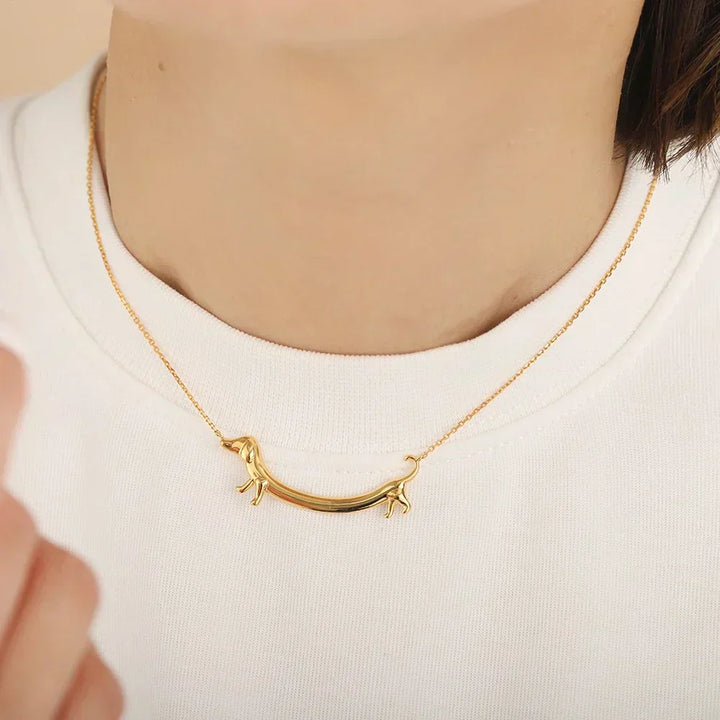 Gold Dachshund Dog Collar