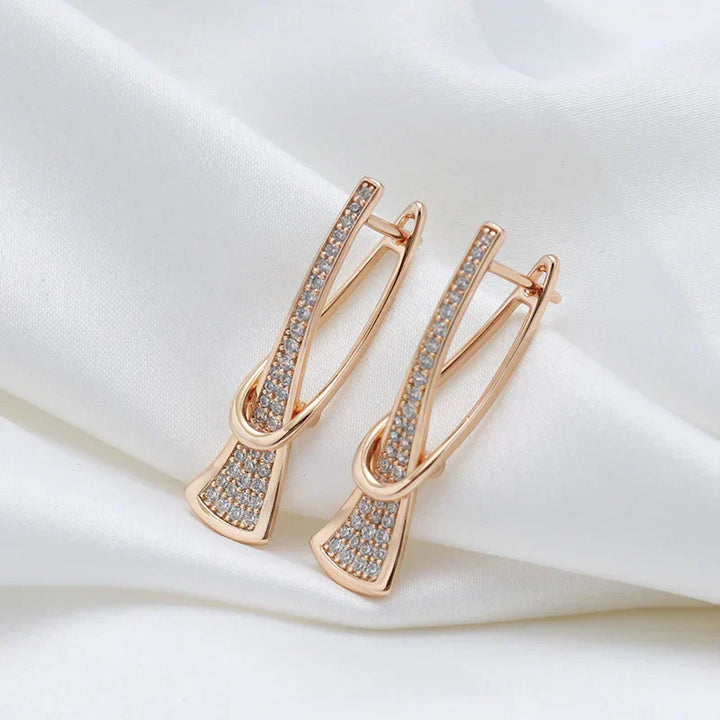 Gold Radiant Crystal Earrings