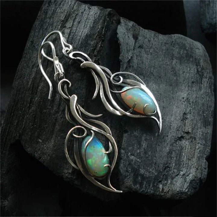 Vintage Opal and Silver Earrings