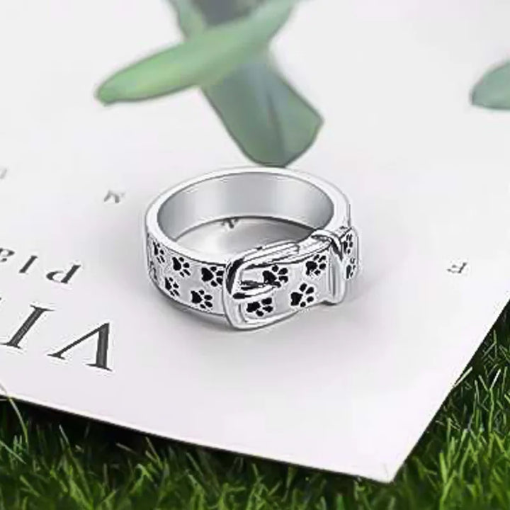 Chic Dog-Inspired Collar Ring