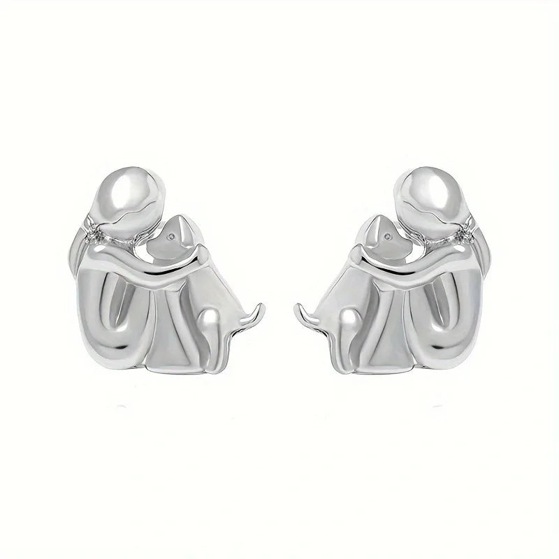 Silver and Gold Bicolor Hug Earrings