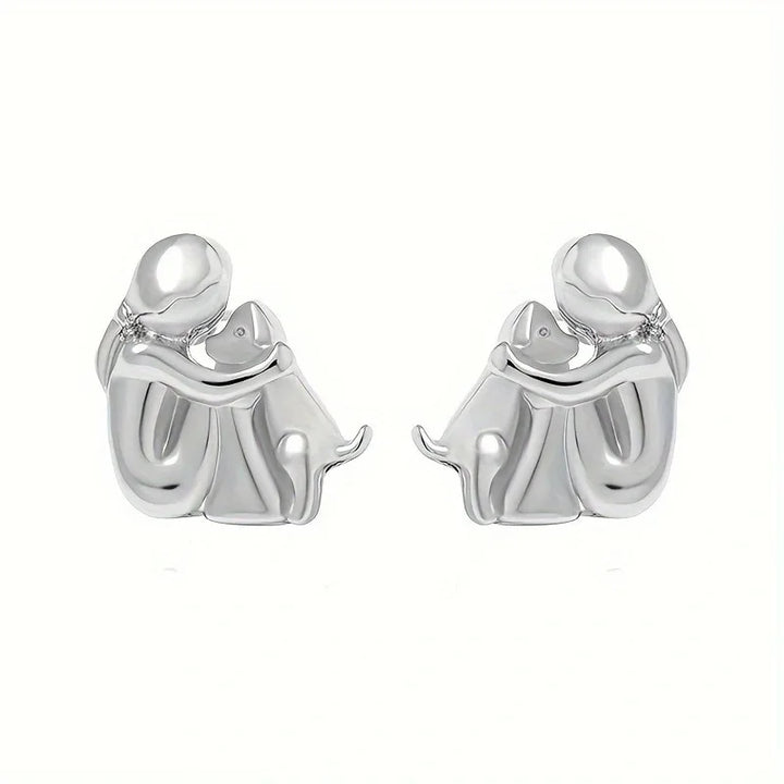 Silver and Gold Bicolor Hug Earrings