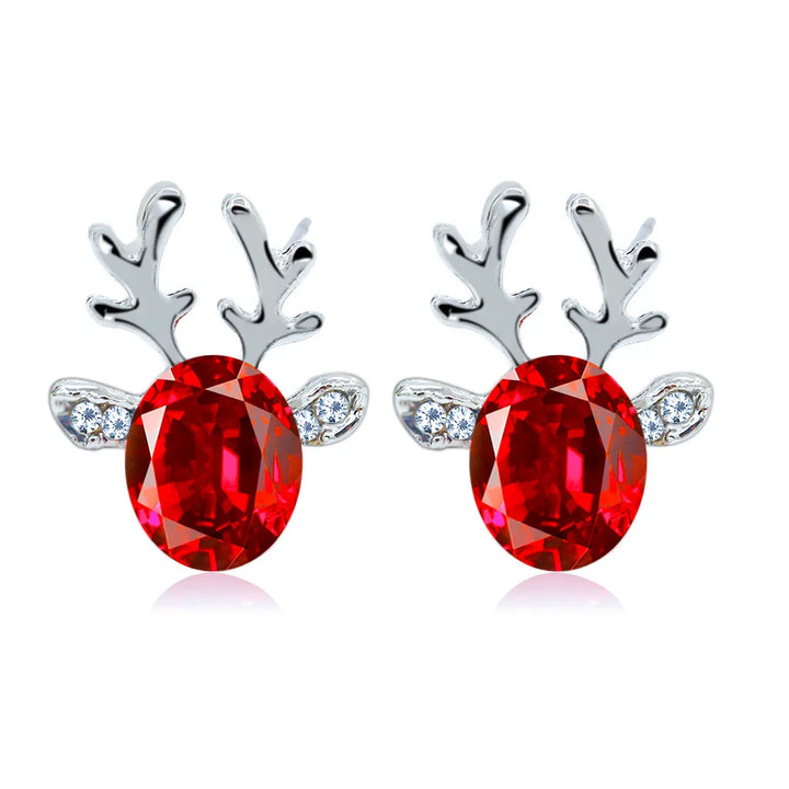 Holiday Reindeer Crystal Earrings