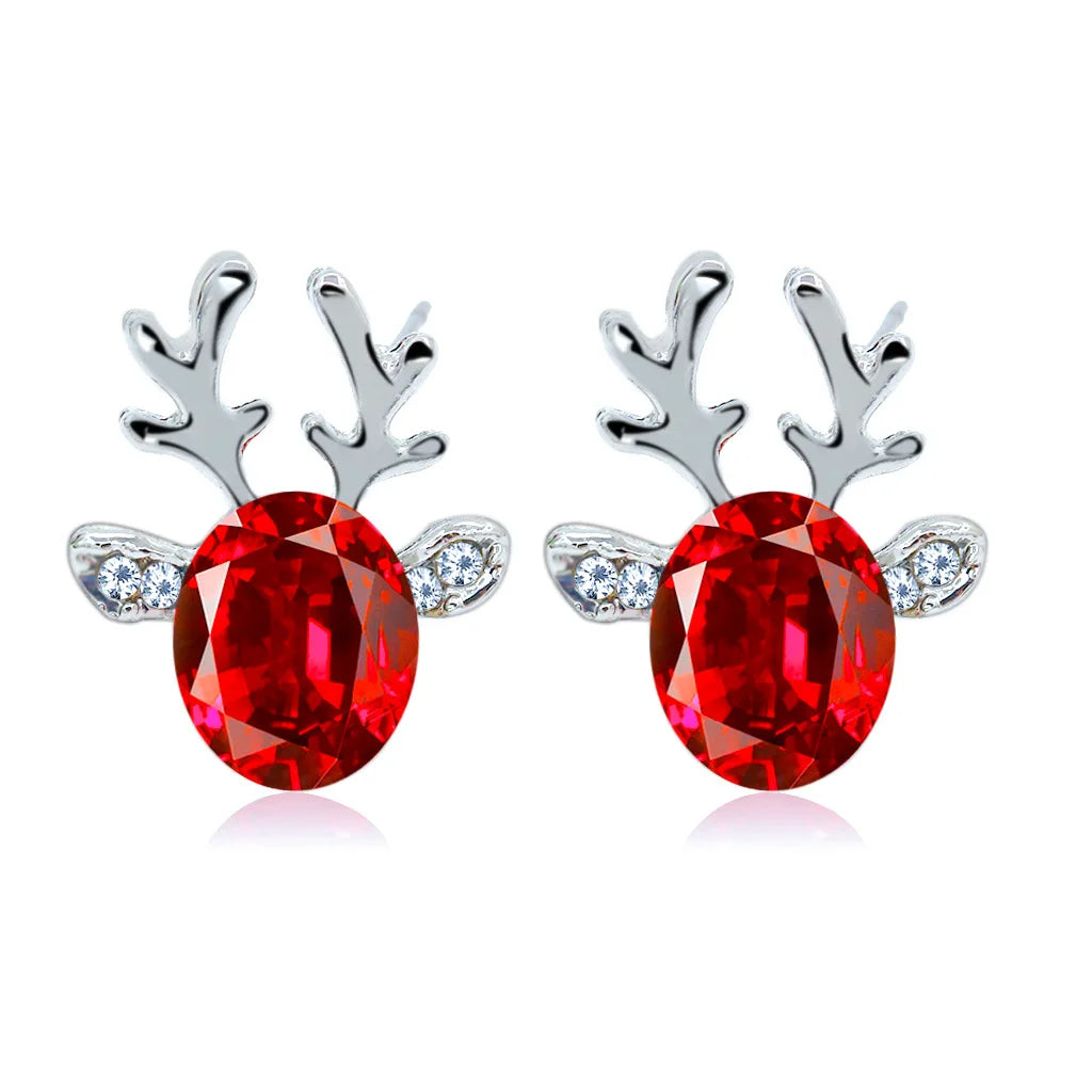 Christmas Reindeer Crystal Studs