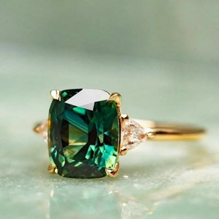 Green Gemstone Gold Ring