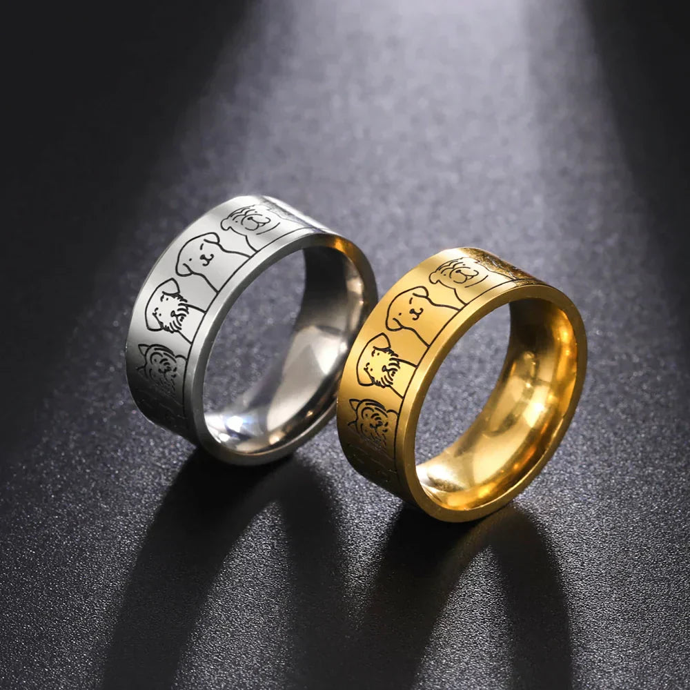 Guardian Dog Ring" can be translated and rewritten as "Protective Pup Ring.