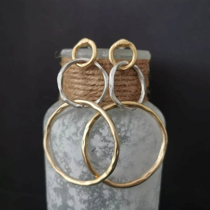 Gold and Silver Vintage Hoop Earrings
