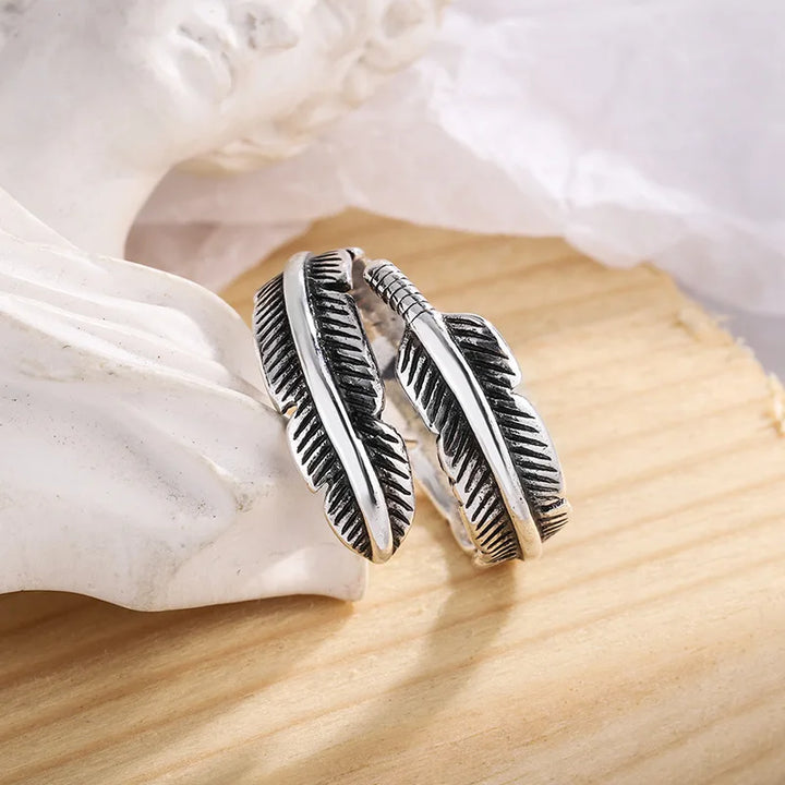 Adjustable Angel Feather Memorial Ring