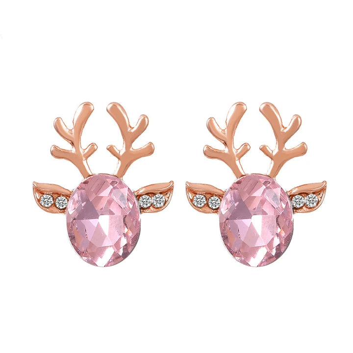Holiday Reindeer Crystal Earrings