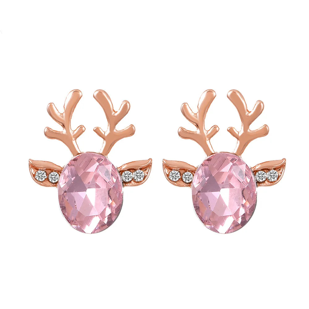 Christmas Reindeer Crystal Studs