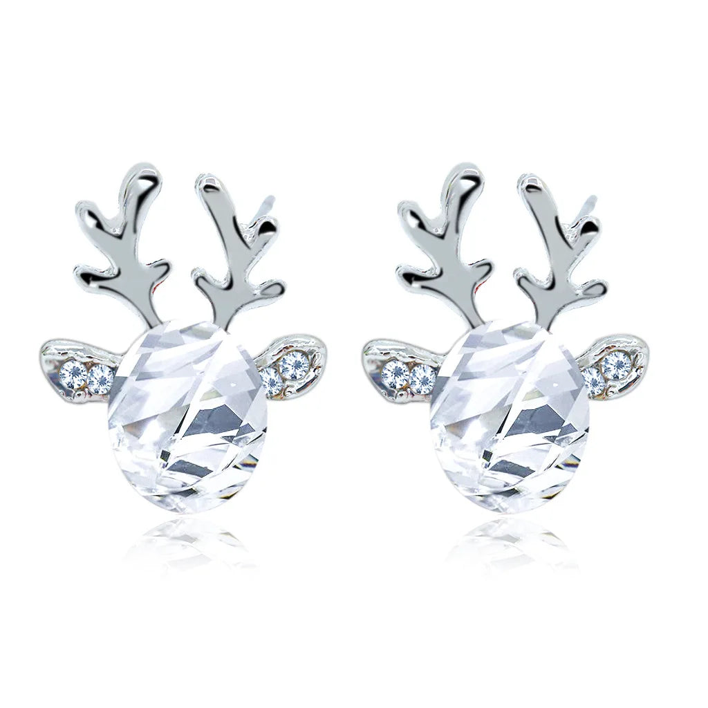 Holiday Reindeer Crystal Earrings