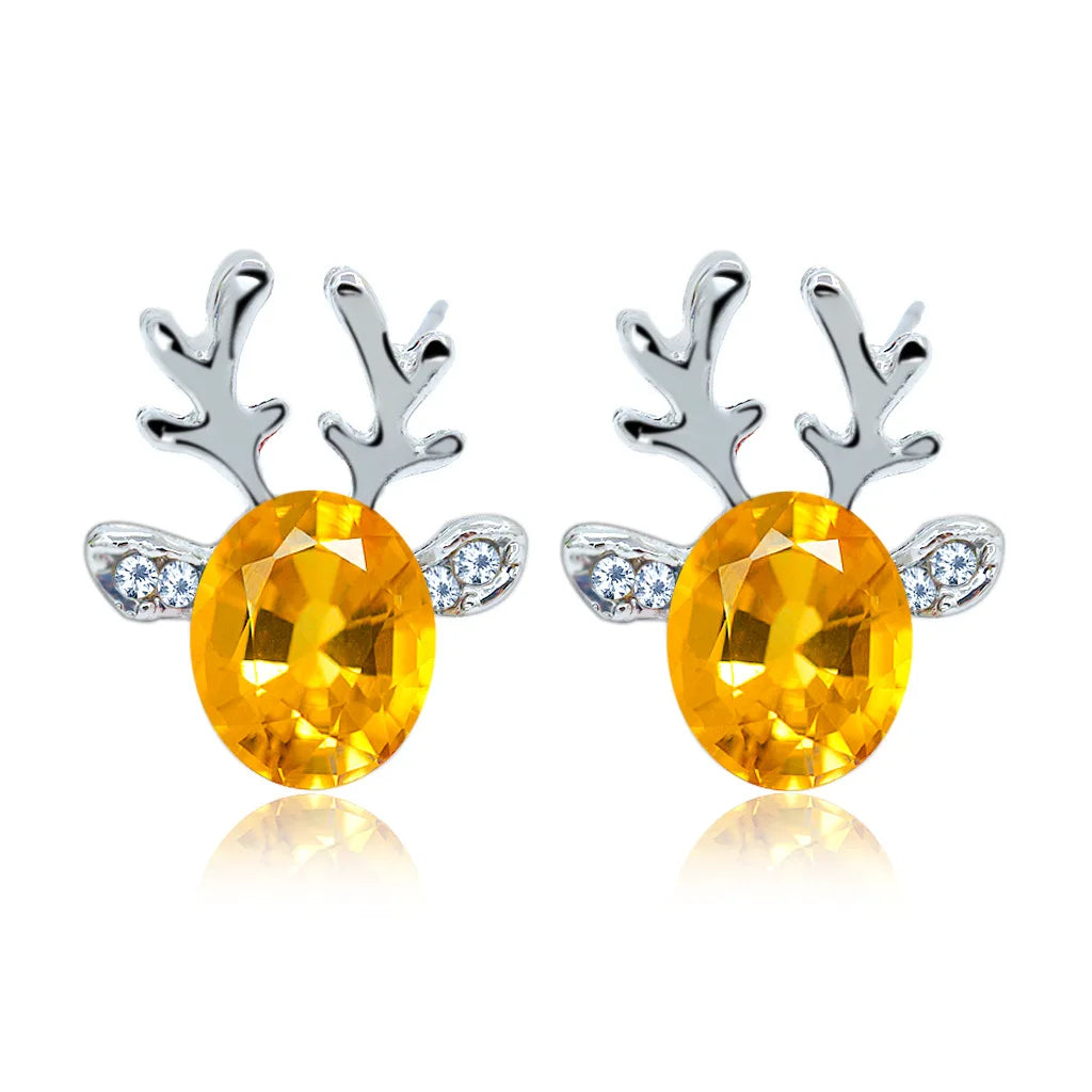 Holiday Reindeer Crystal Earrings