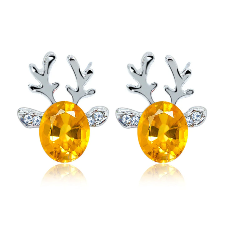 Holiday Reindeer Crystal Earrings