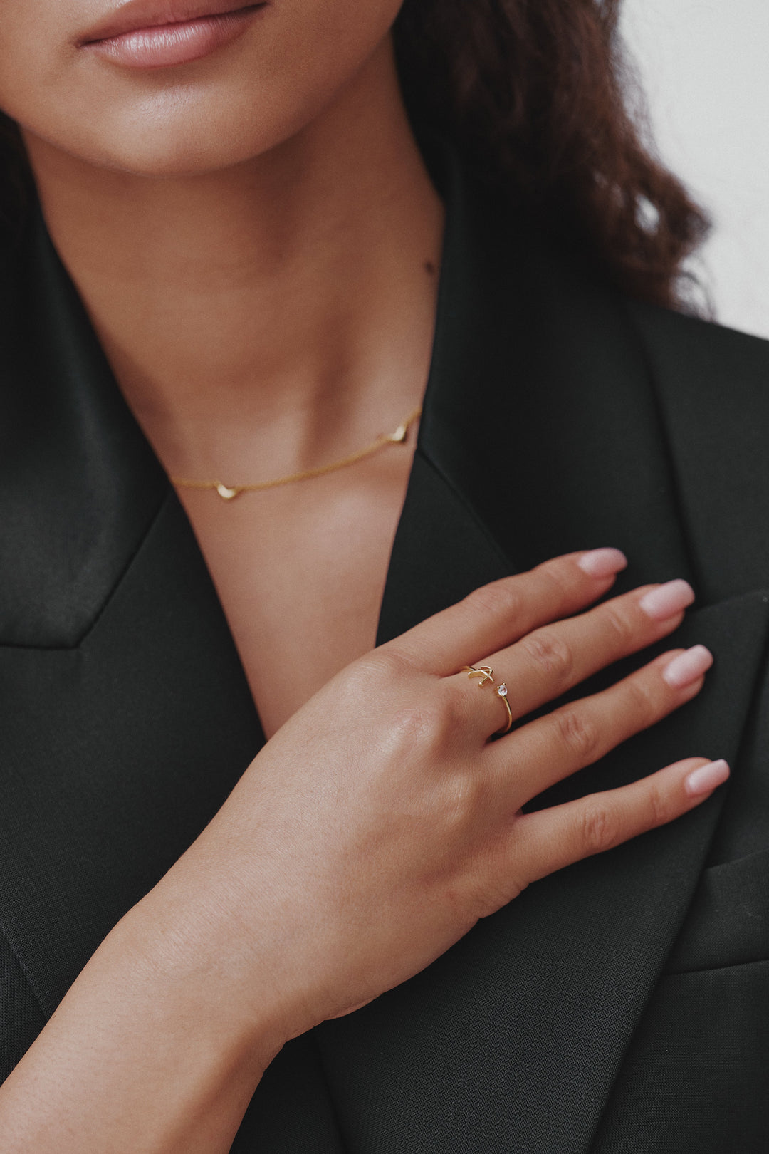 Adjustable Gold Letter Ring