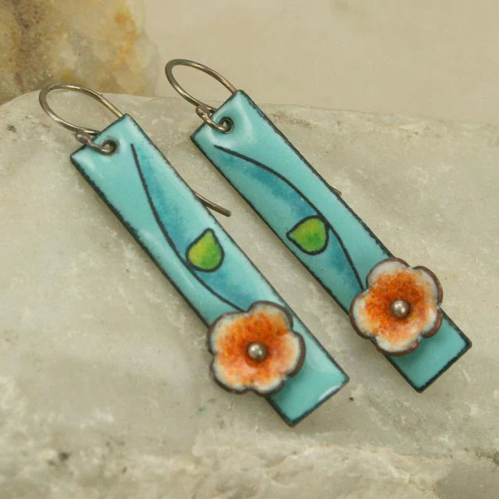 Enamel Floral Earrings