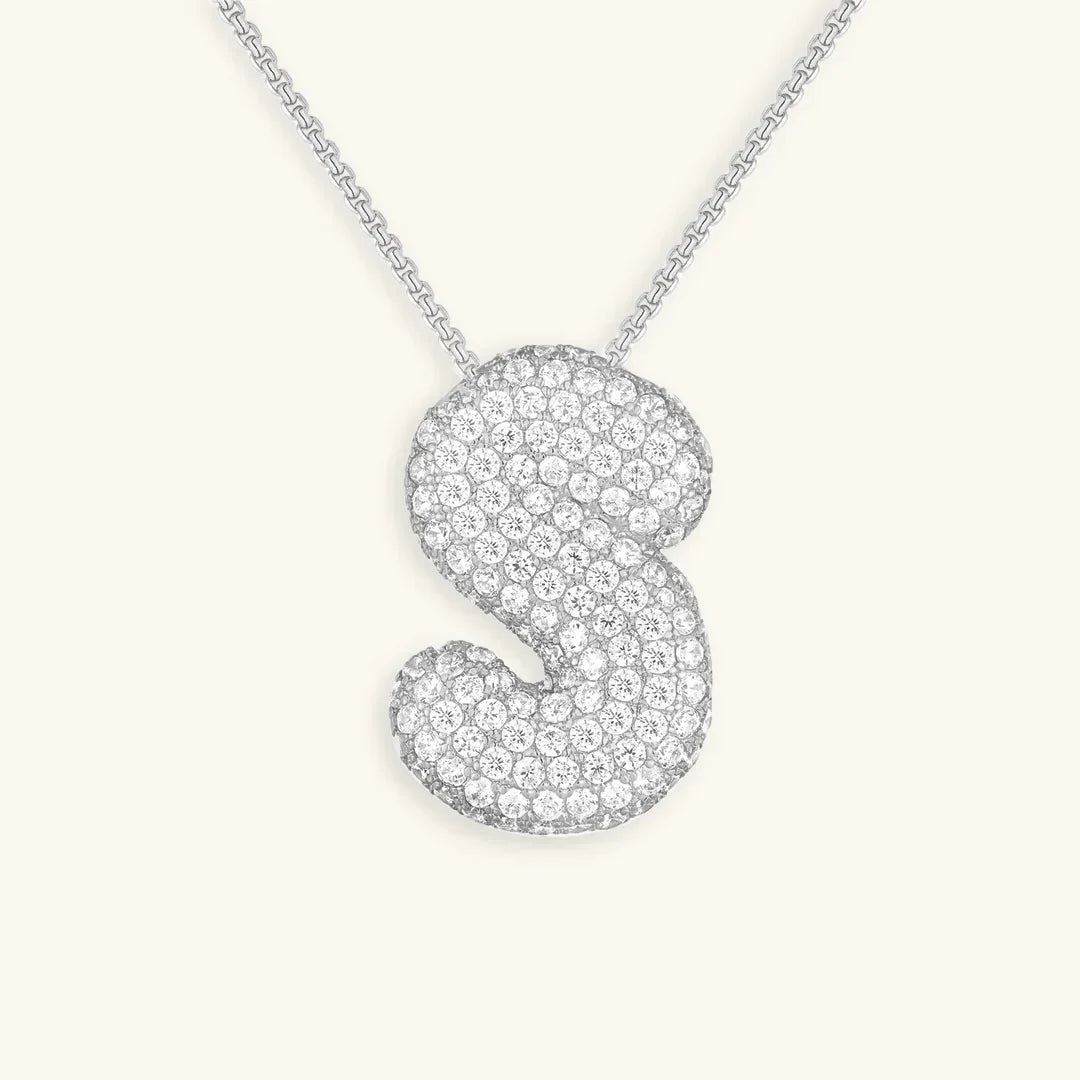 Initial Bubble Diamond Necklace