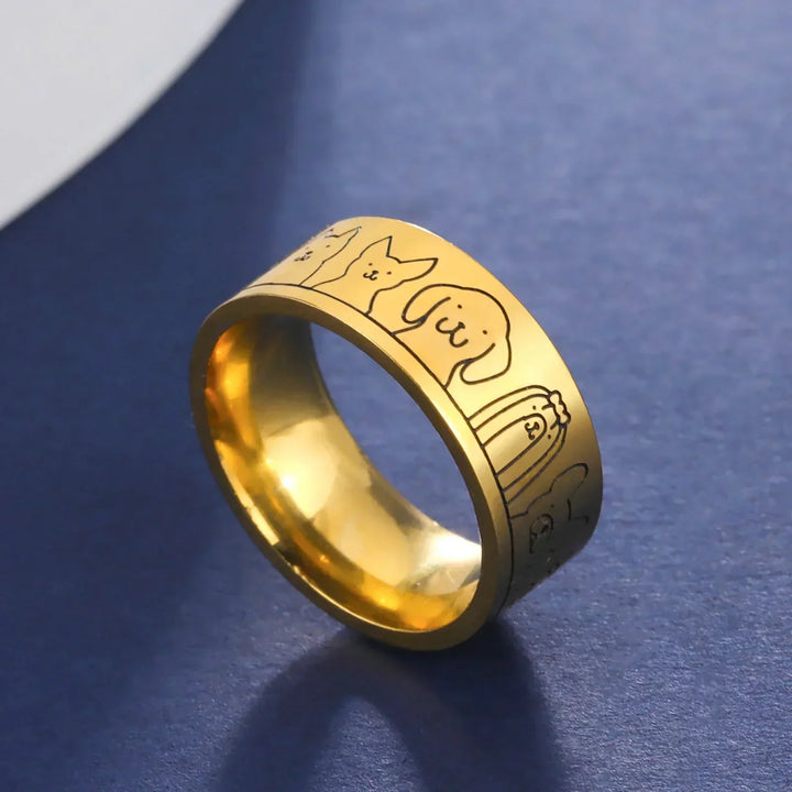 Guardian Dog Ring" can be translated and rewritten as "Protective Pup Ring.