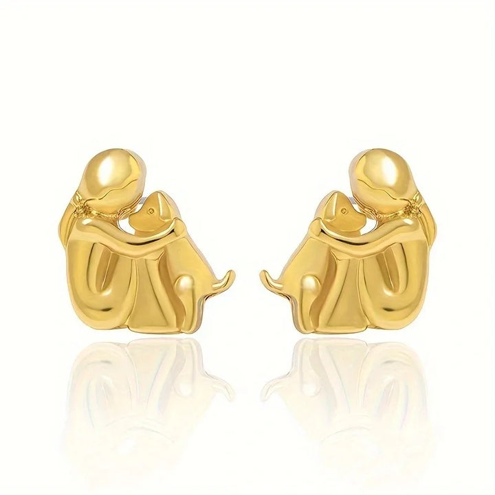 Two-Tone Silver and Gold Hug Earrings