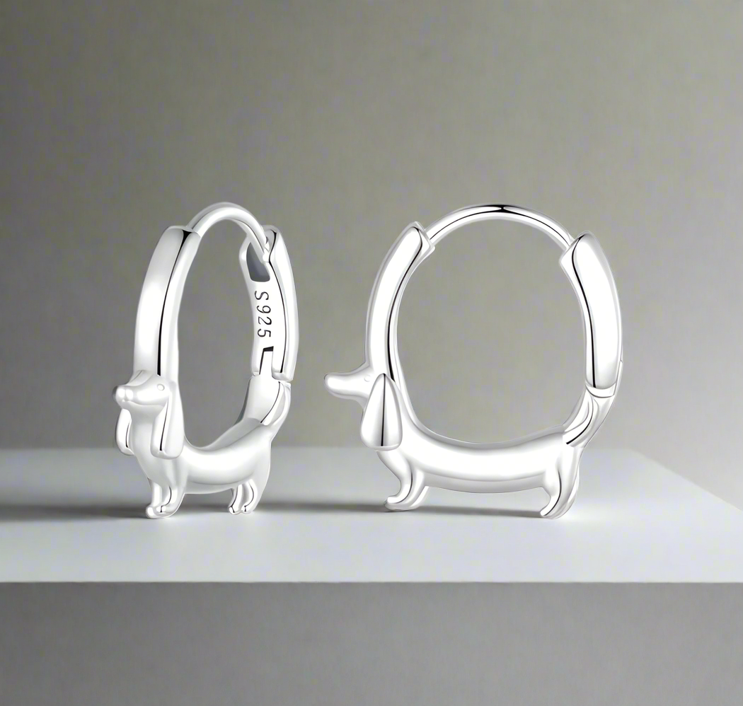 Dachshund Horseshoe Earrings