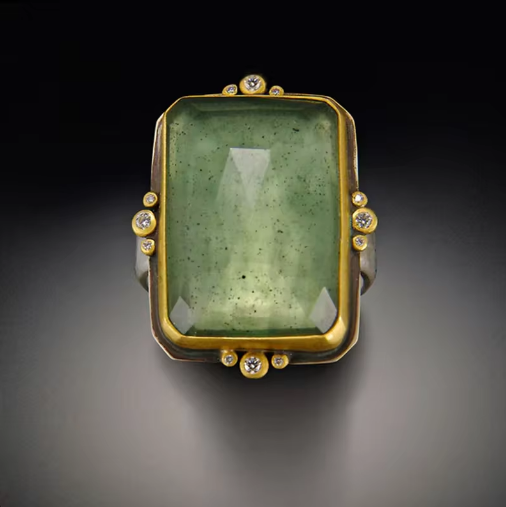 Vintage French Square Crystal Ring