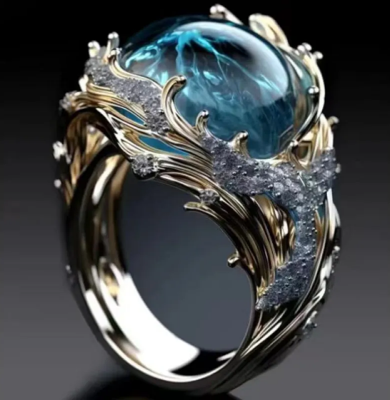 Resin-Encased Diamond Ring