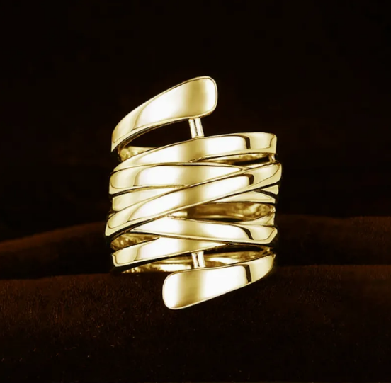 Modern Geometric Metal Ring
