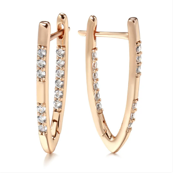 Rose Gold Cubic Zirconia Earrings