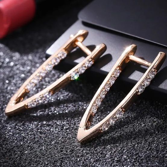 Rose Gold Cubic Zirconia Earrings