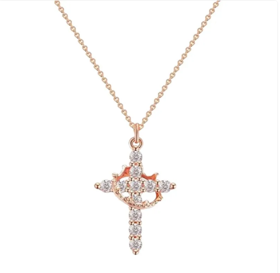 Cross Rotating Pendant Necklace