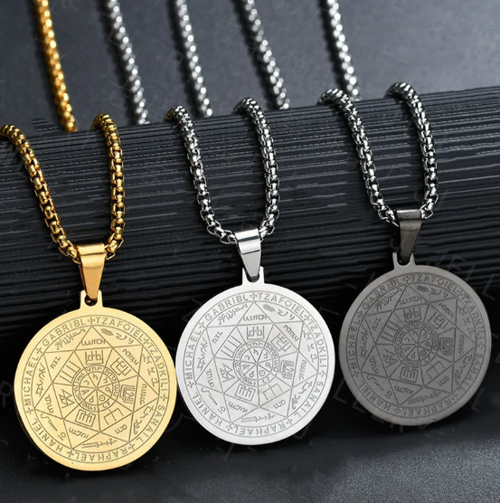 Triton Angel Six-Star Pendant Necklace