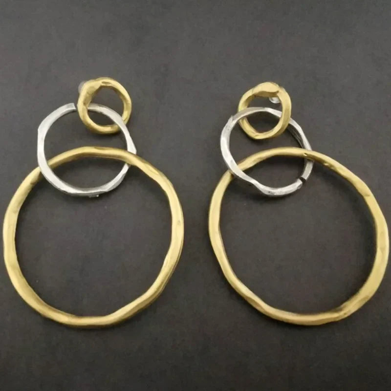 Gold and Silver Vintage Hoop Earrings