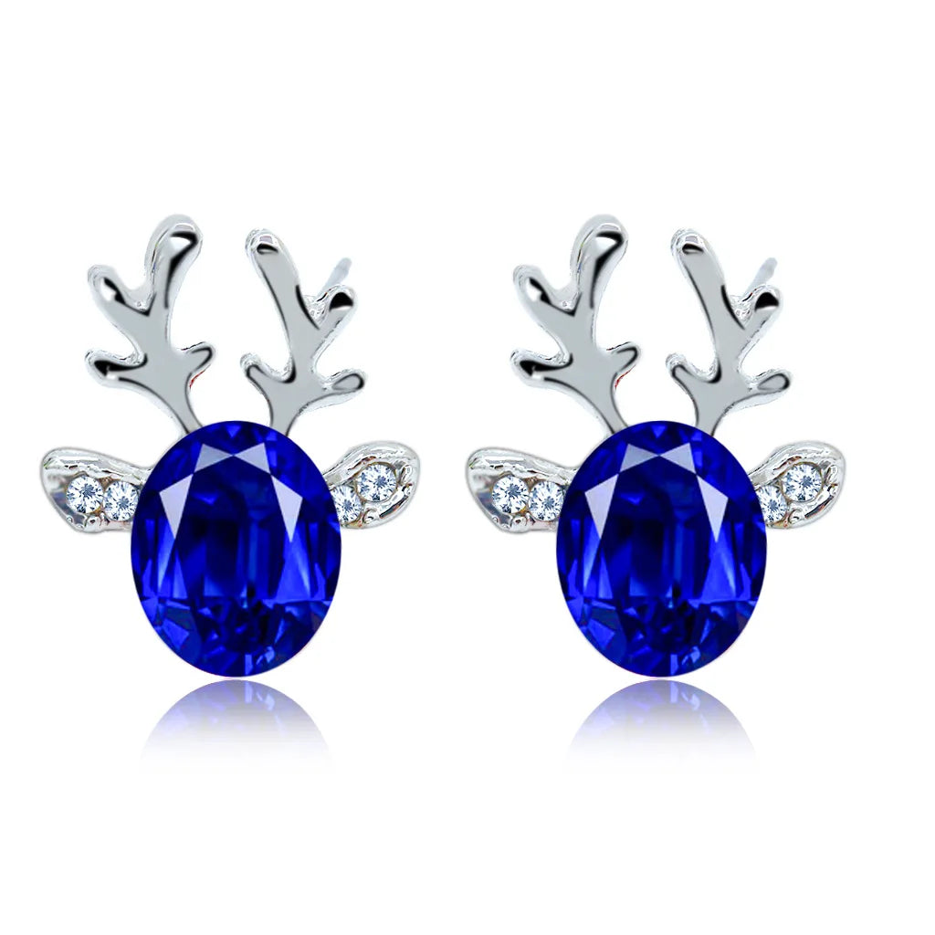 Christmas Reindeer Crystal Studs