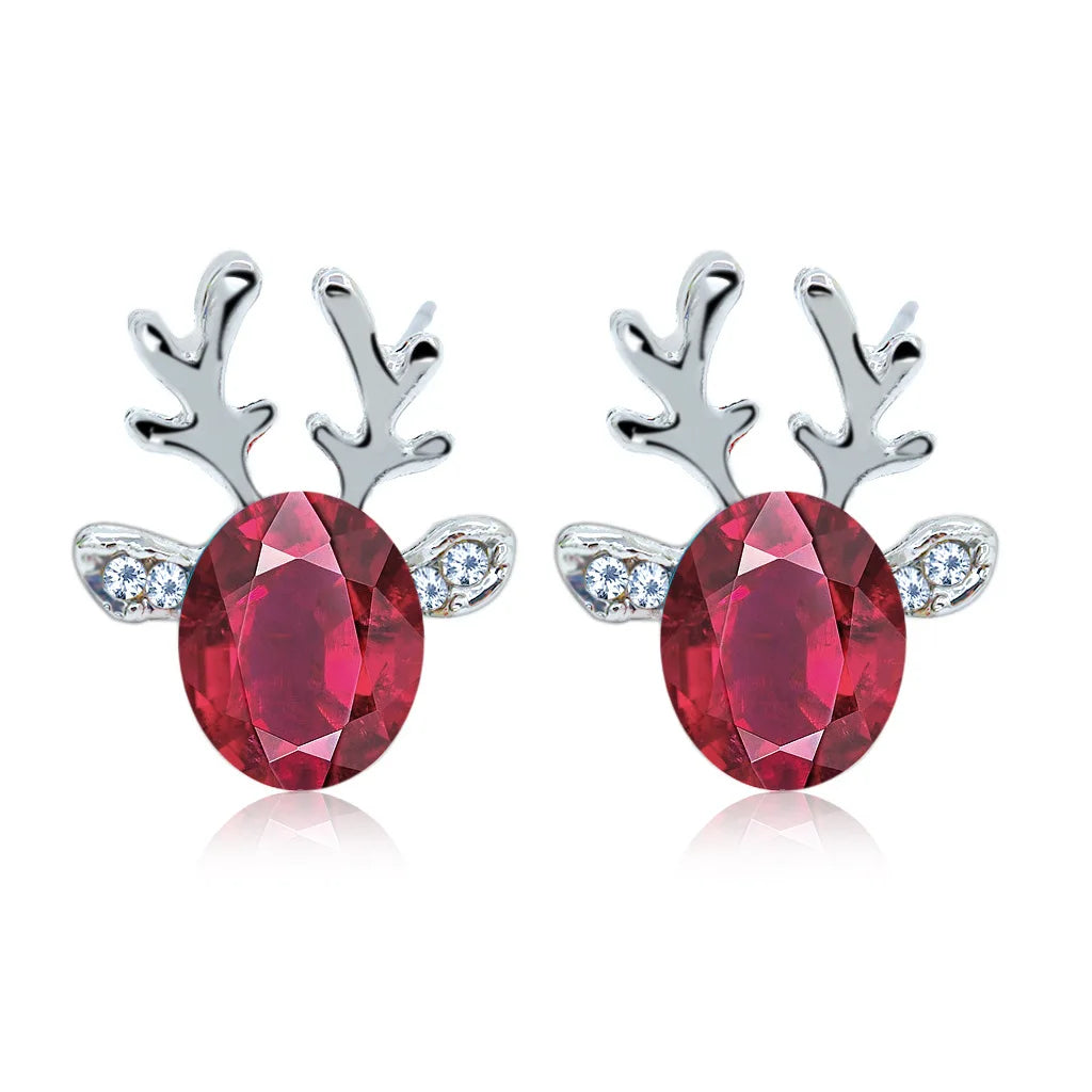Holiday Reindeer Crystal Earrings