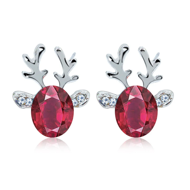 Holiday Reindeer Crystal Earrings