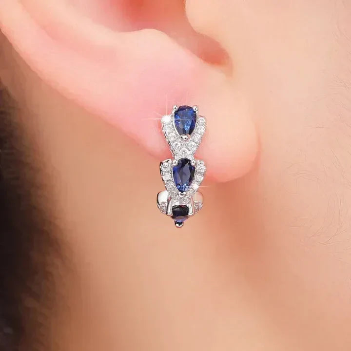 Gemstone Royal Shield Earrings