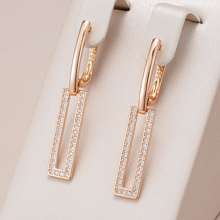 Chic Rectangular Sparkling Earrings