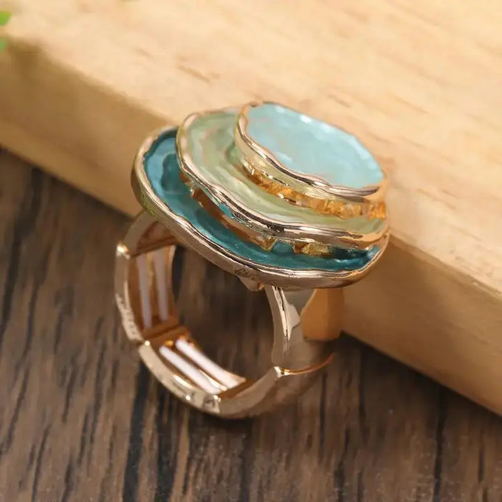 Retro Triple-Layer Ring