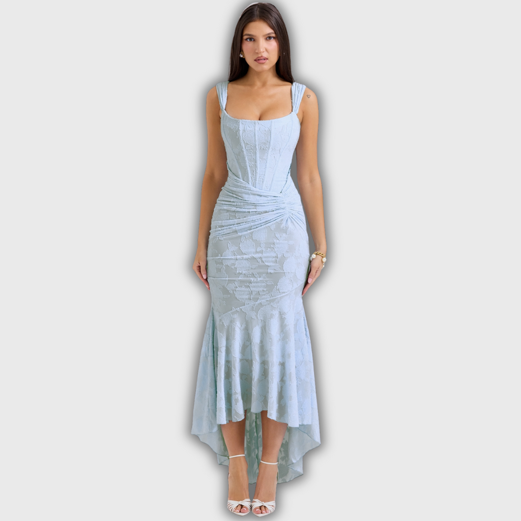 carisia maxi dress cdn/shop/files/Semnome_1080x1080px_ Length:Floor 41 inches pleat Maxi Fancy Gown Designs and mermaid hi lo