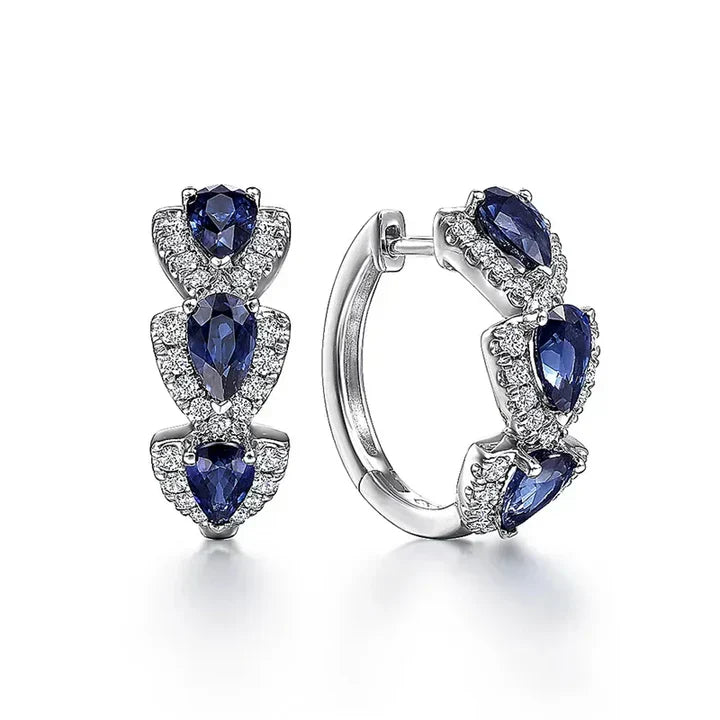 Gemstone Royal Shield Earrings